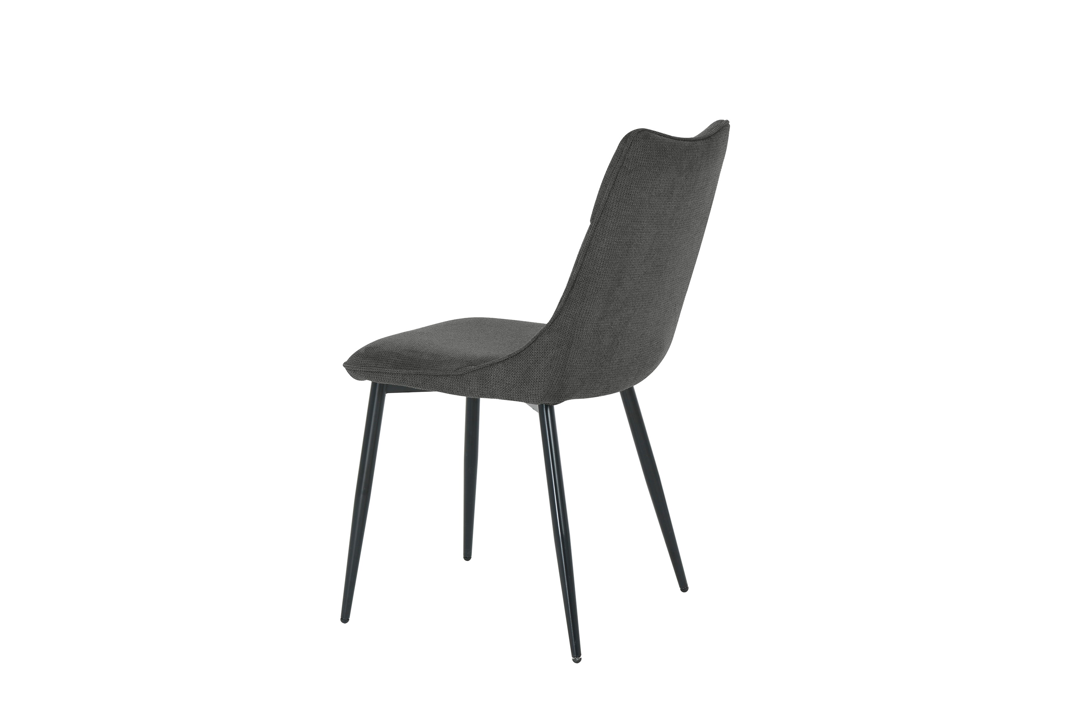 Esszimmerstuhl 2er Set CARLO / Webstoff taupe oder anthrazit / Gestell Metall schwarz / B 59, H 88, T 47 cm