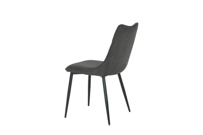 Esszimmerstuhl 2er Set CARLO / Webstoff taupe oder anthrazit / Gestell Metall schwarz / B 59, H 88, T 47 cm