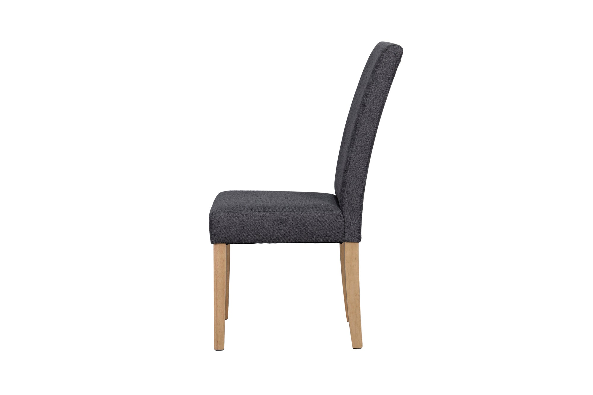 Esszimmerstuhl 2er Set ELIAS / Webstoff taupe oder dunkelgrau / Gestell Massivholz Rubberwood natur / B 47, H 99,5, T 60 cm