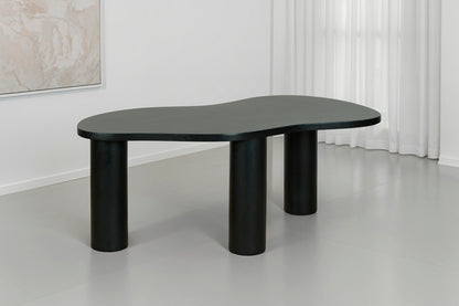 byLIVING Couchtisch ETHAN / Tischplatte und Gestell in schwarz oder naturfarben (Akazie) / Wohnzimmertisch / Beistelltisch / Maße: B 110, H 45, T 55 cm