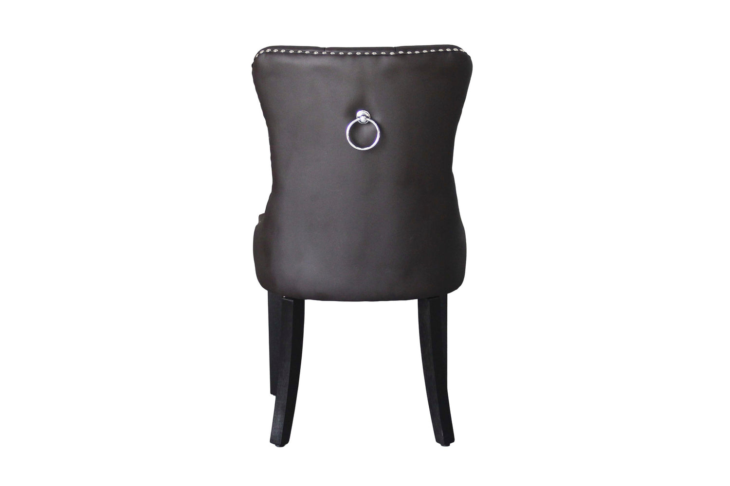 byLIVING Esszimmerstuhl 2er Set DOMINO / Kunstleder dunkelbraun / Gestell Massivholz schwarz / B 48,5, H 93, T 61 cm