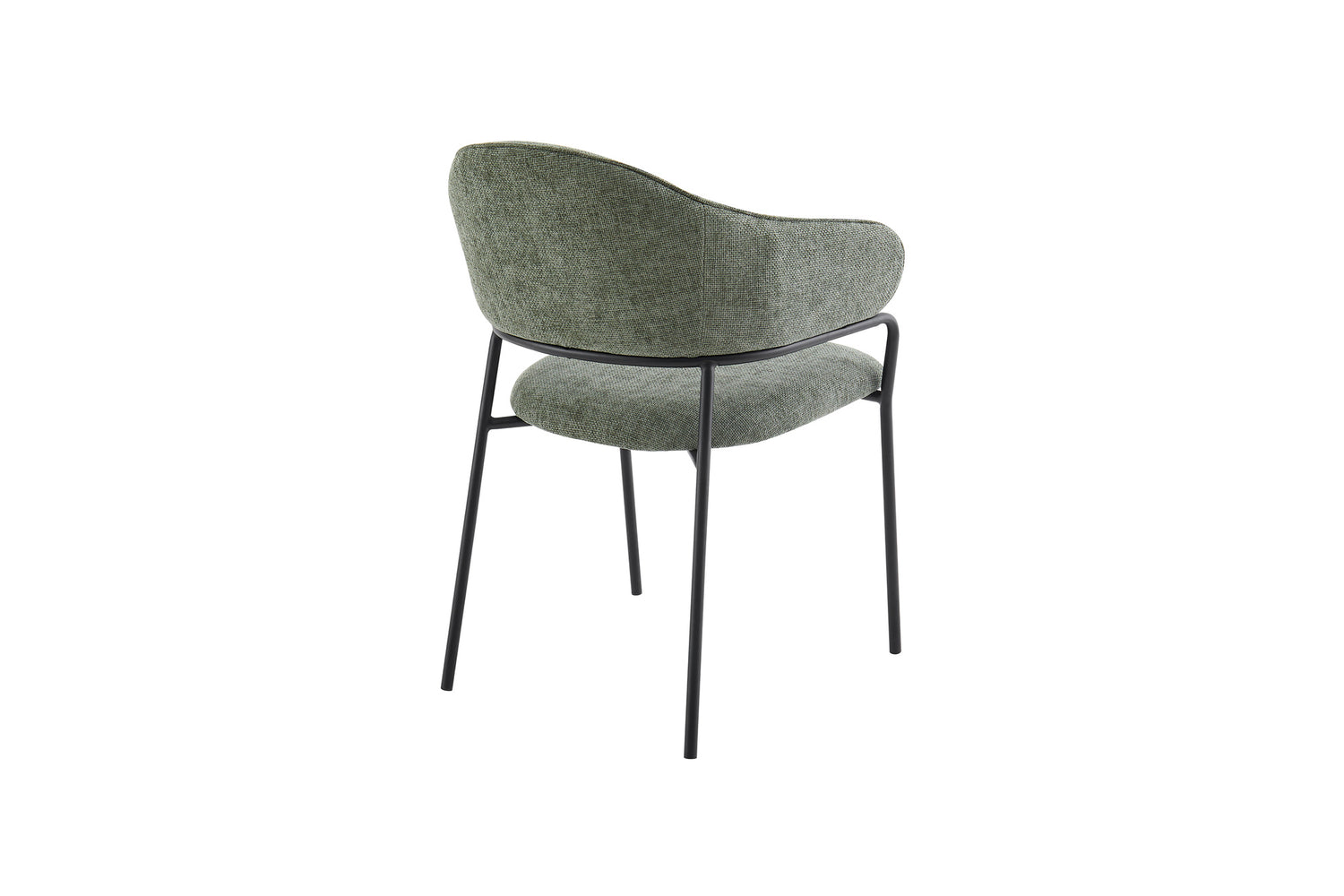 byLIVING Stuhl 2-er Set CURVE / Webstoffbezug in dunkelgrau, dunkelgrün oder taupe, Gestell in schwarz / Esszimmerstuhl / Küchenstuhl / Maße: B 60 x H 86 x T 58 cm