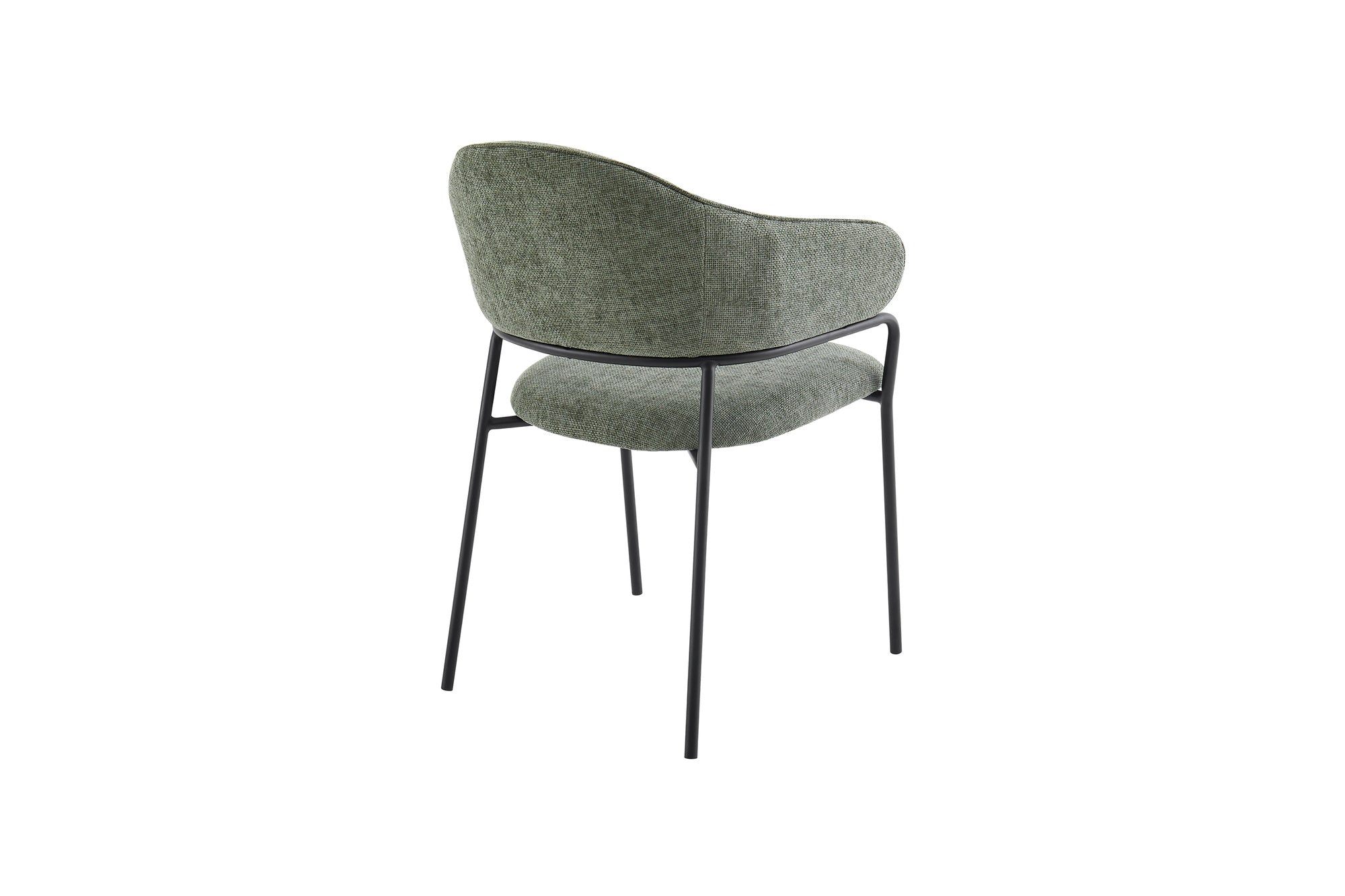 byLIVING Stuhl 2-er Set CURVE / Webstoffbezug in dunkelgrau, dunkelgrün oder taupe, Gestell in schwarz / Esszimmerstuhl / Küchenstuhl / Maße: B 60 x H 86 x T 58 cm