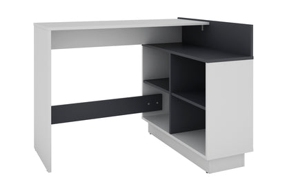 byLIVING Schreibtisch BERNI / Gaming-Tisch in weiß oder Artisan Eiche (Eiche-Optik) mit graphit / Mit viel Stauraum und großer Tischplatte / Computer-Tisch / PC / Arbeits-Tisch / rechts-links montierbar / B 112, H 77,5, T 80 cm