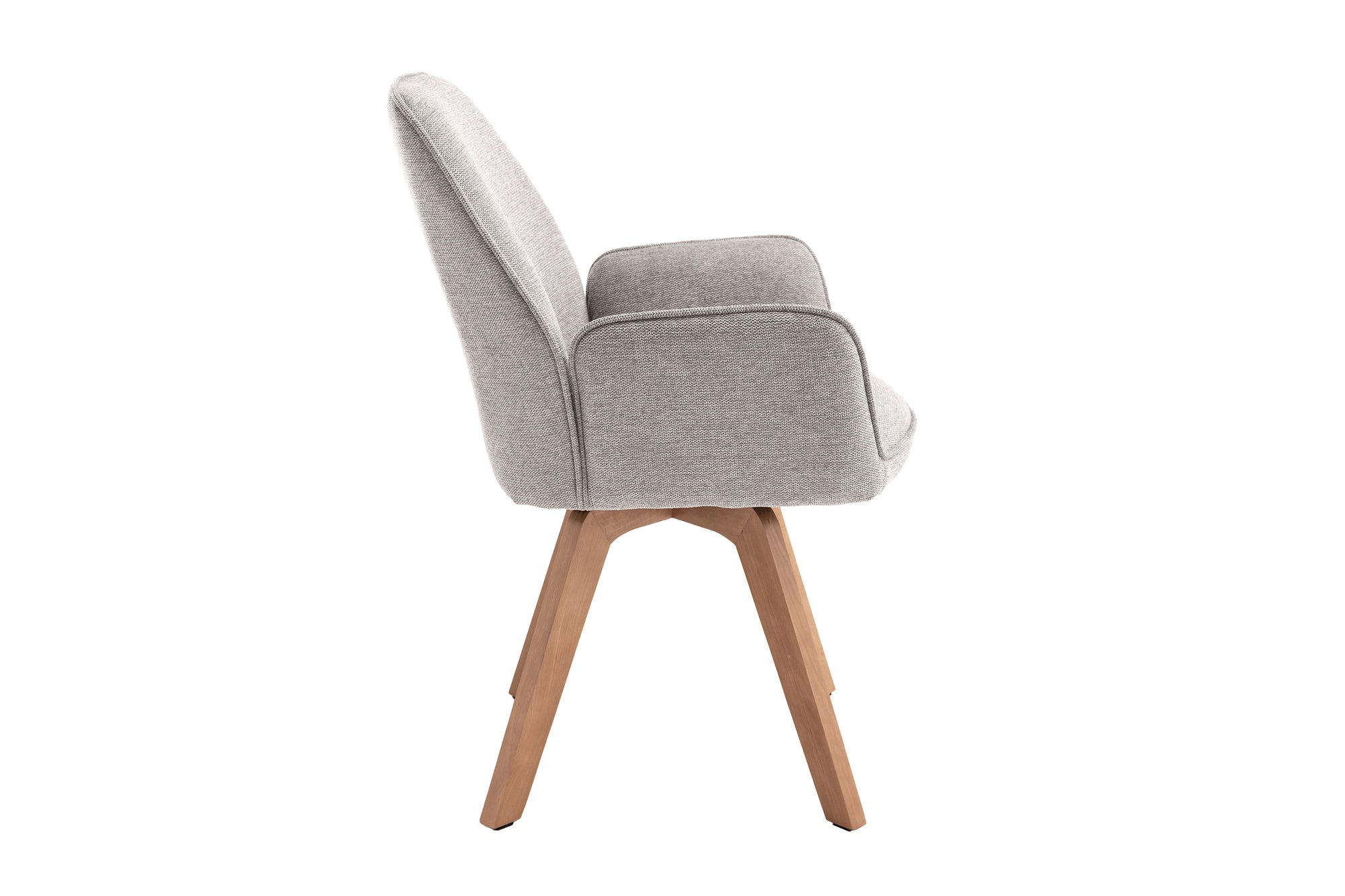byLIVING Esszimmerstuhl 2er Set TONY / Webstoff hellgrau oder anthrazit / Gestell Buche natur in Eiche-Optik / Sitzschale 360° drehbar / Küchenstuhl / Wohnzimmerstuhl / B 57, H 89, T 61 cm