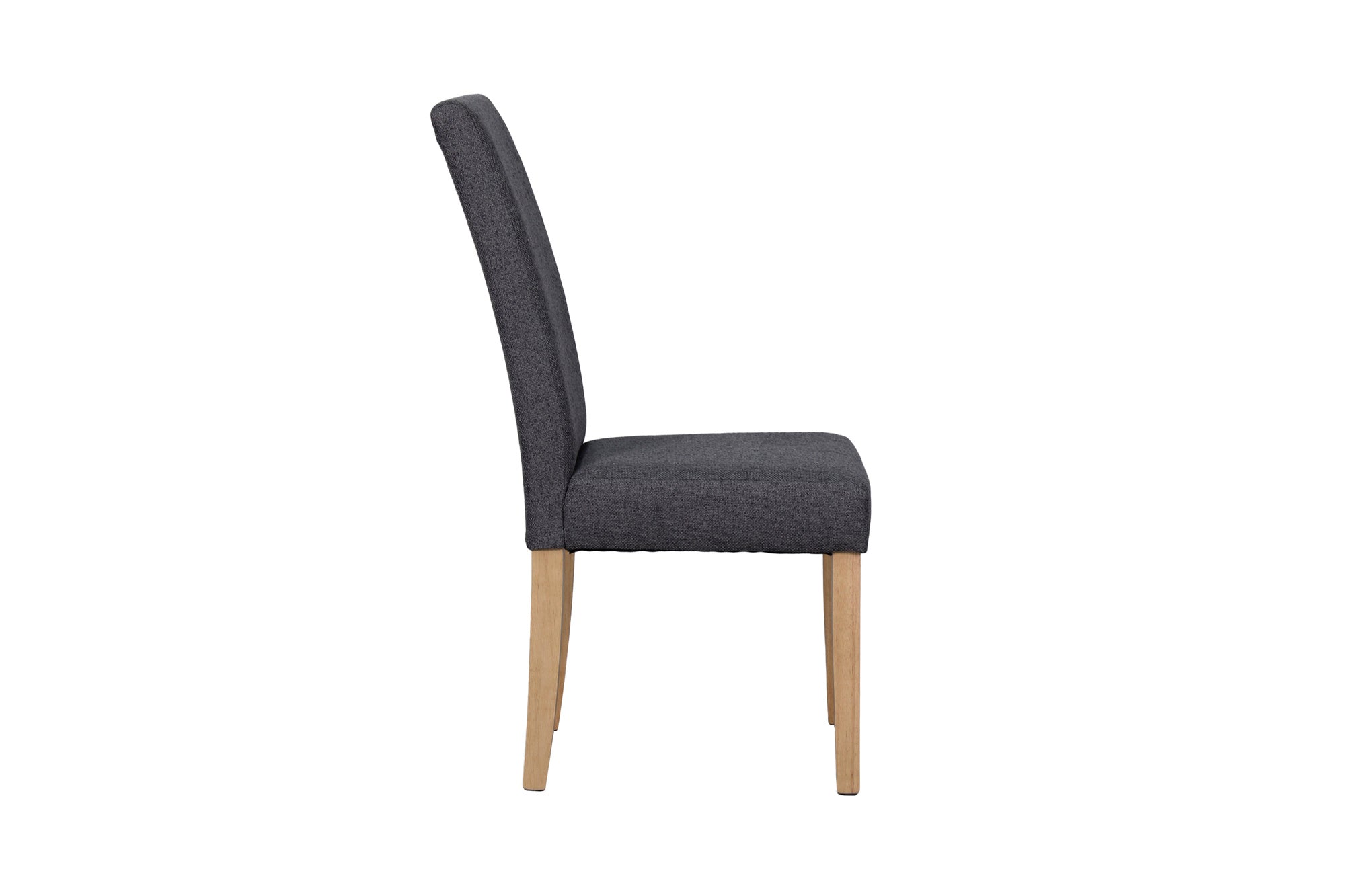 Esszimmerstuhl 2er Set ELIAS / Webstoff taupe oder dunkelgrau / Gestell Massivholz Rubberwood natur / B 47, H 99,5, T 60 cm