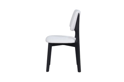 byLIVING Esszimmerstuhl 2er Set ELSA / Webstoff beige oder grau / Gestell Massivholz schwarz / B 48, H 87, T 54 cm