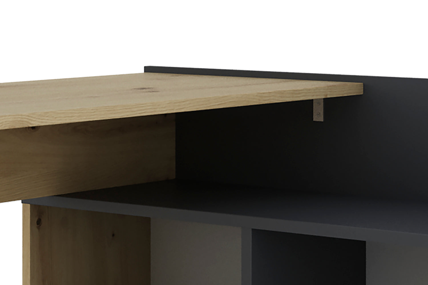 byLIVING Schreibtisch BERNI / Gaming-Tisch in weiß oder Artisan Eiche (Eiche-Optik) mit graphit / Mit viel Stauraum und großer Tischplatte / Computer-Tisch / PC / Arbeits-Tisch / rechts-links montierbar / B 112, H 77,5, T 80 cm