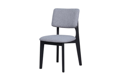 byLIVING Esszimmerstuhl 2er Set ELSA / Webstoff beige oder grau / Gestell Massivholz schwarz / B 48, H 87, T 54 cm