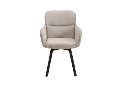 byLIVING Stuhl 2-er Set RICO / Webstoffbezug in dunkelgrau oder taupe, Gestell in schwarz / 360° drehbar / Esszimmerstuhl / Küchenstuhl / B 61 x H 90 x T 63 cm