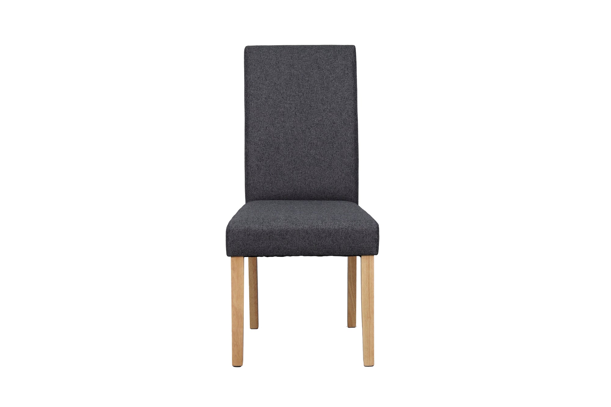 Esszimmerstuhl 2er Set ELIAS / Webstoff taupe oder dunkelgrau / Gestell Massivholz Rubberwood natur / B 47, H 99,5, T 60 cm