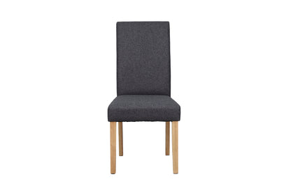 byLIVING Esszimmerstuhl 2er Set ELIAS / Webstoff taupe oder dunkelgrau / Gestell Massivholz schwarz / B 47, H 99,5, T 60 cm