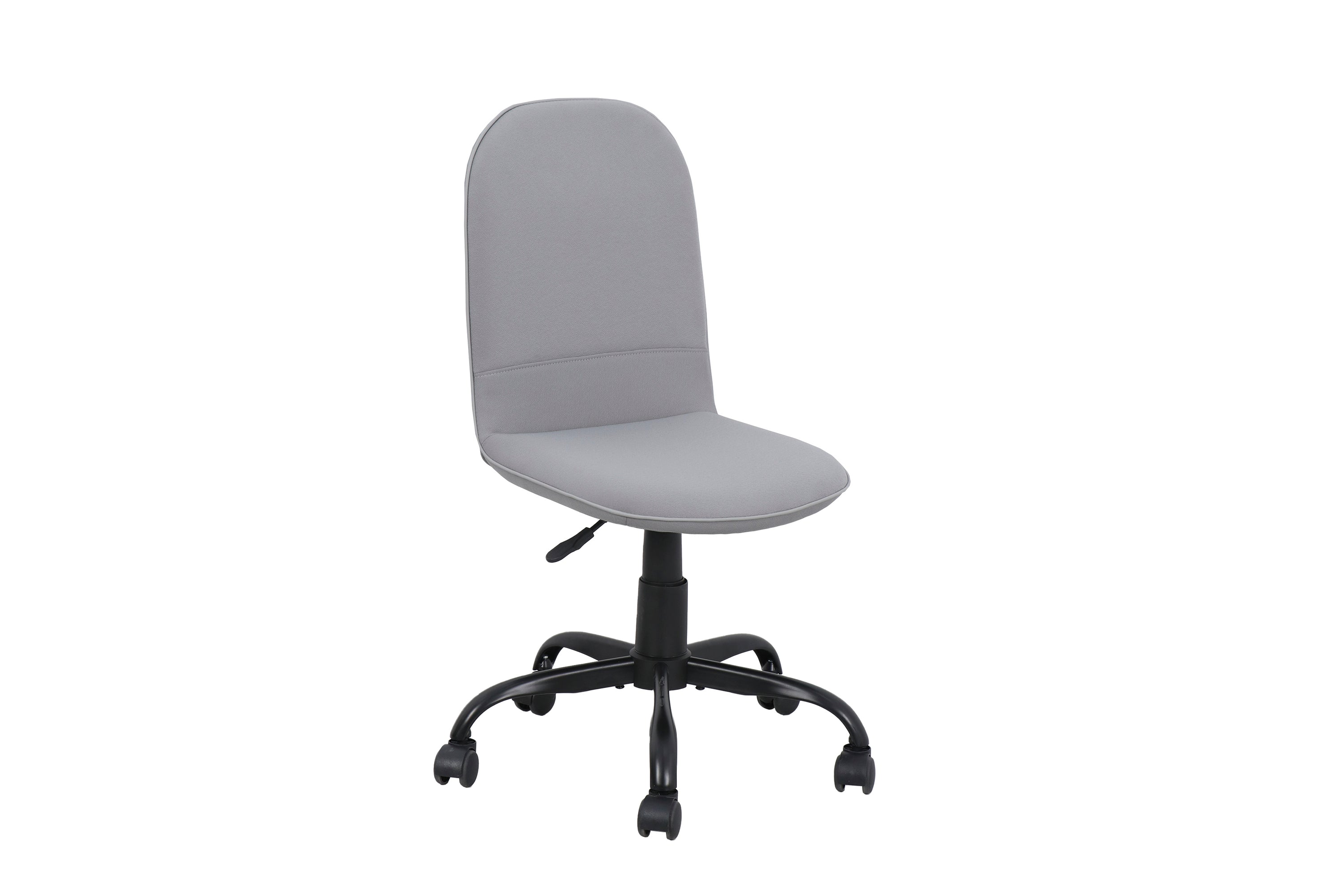 Bürostuhl TROLLY Drehstuhl / Kinderstuhl / Metall schwarz pulverbeschichtet / Bezug Webstoff pink oder hellgrau / klappbar / Sicherheitsdoppelrollen / Maße: B 42, H 85-95, T 54 cm