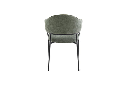 byLIVING Stuhl 2-er Set CURVE / Webstoffbezug in dunkelgrau, dunkelgrün oder taupe, Gestell in schwarz / Esszimmerstuhl / Küchenstuhl / Maße: B 60 x H 86 x T 58 cm