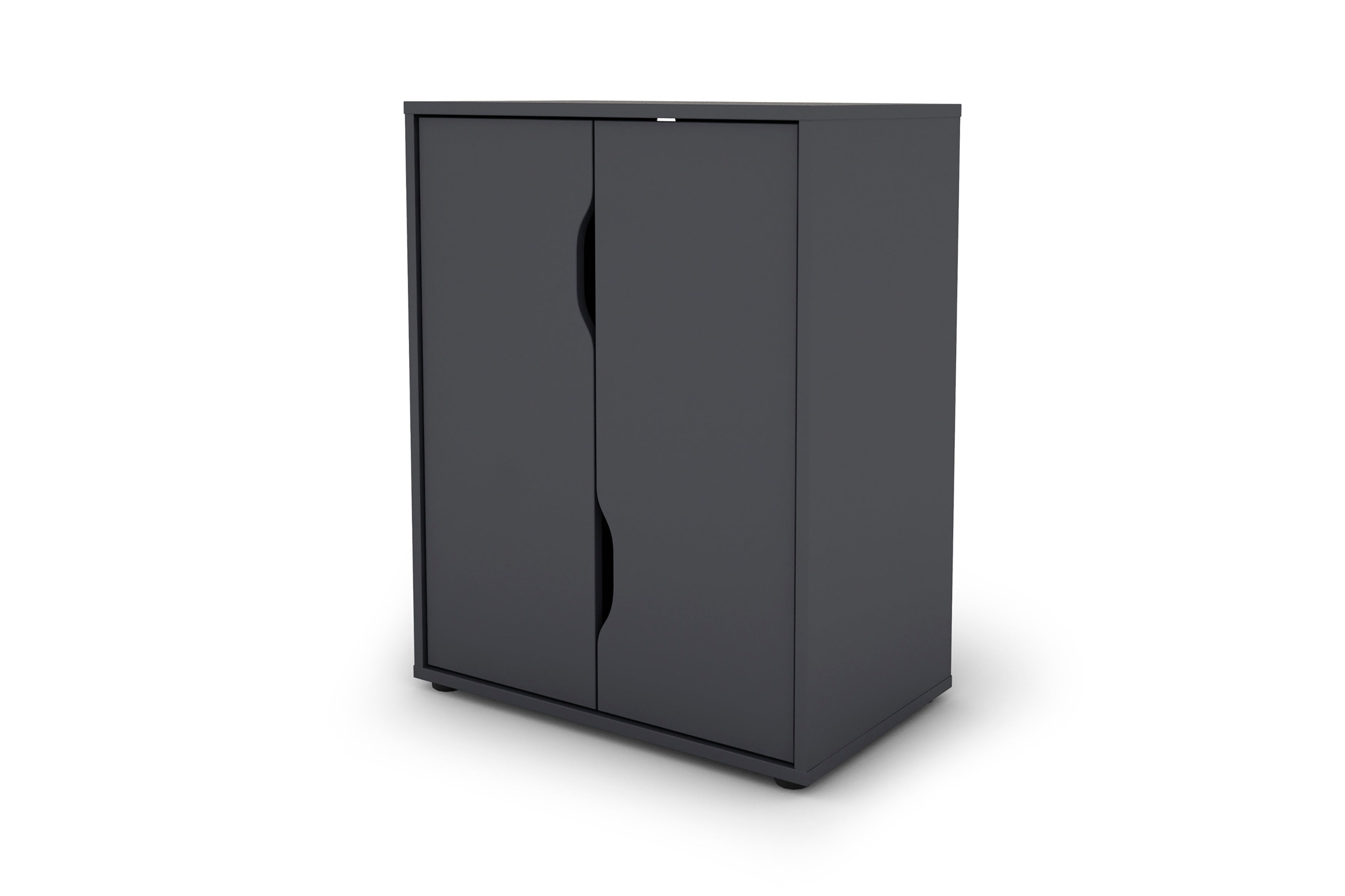 Aktenschrank BELFAST / mit viel Stauraum / 2 Türen / weiß oder anthazit / B 60, H 76,5, T 37 cm