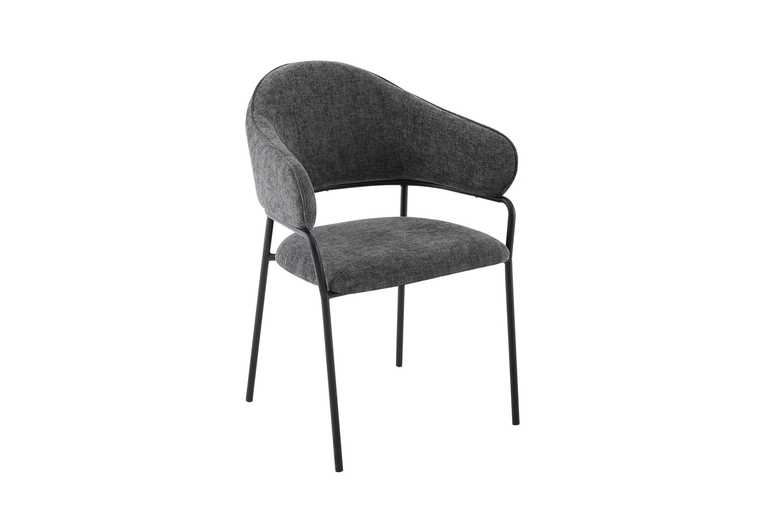 byLIVING Stuhl 2-er Set CURVE / Webstoffbezug in dunkelgrau, dunkelgrün oder taupe, Gestell in schwarz / Esszimmerstuhl / Küchenstuhl / Maße: B 60 x H 86 x T 58 cm
