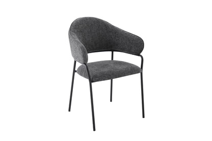 byLIVING Stuhl 2-er Set CURVE / Webstoffbezug in dunkelgrau, dunkelgrün oder taupe, Gestell in schwarz / Esszimmerstuhl / Küchenstuhl / Maße: B 60 x H 86 x T 58 cm