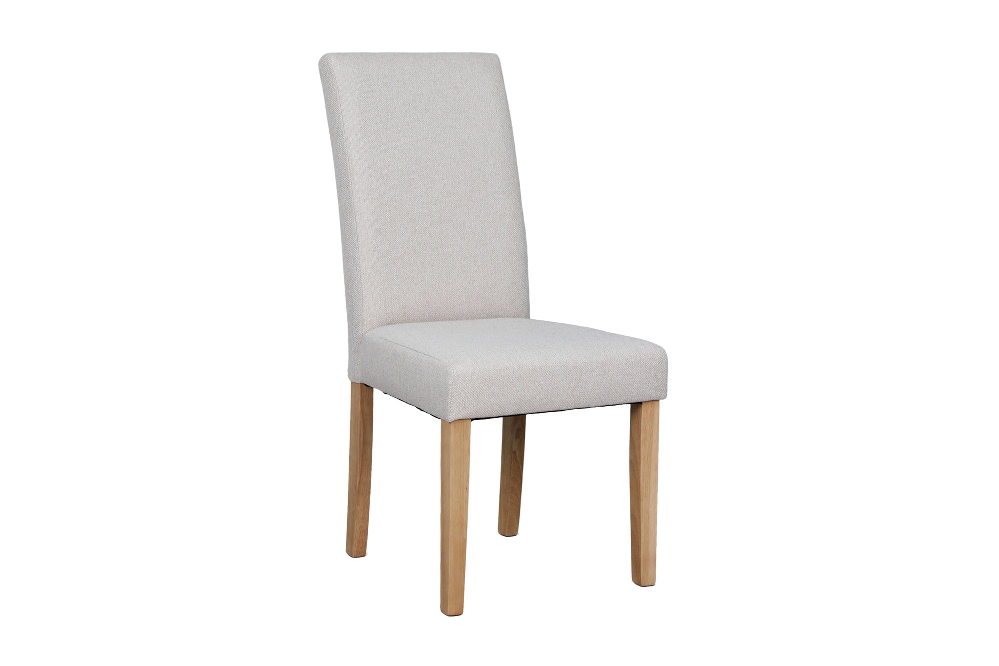 Esszimmerstuhl 2er Set ELIAS / Webstoff taupe oder dunkelgrau / Gestell Massivholz Rubberwood natur / B 47, H 99,5, T 60 cm