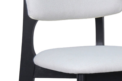 byLIVING Esszimmerstuhl 2er Set ELSA / Webstoff beige oder grau / Gestell Massivholz schwarz / B 48, H 87, T 54 cm