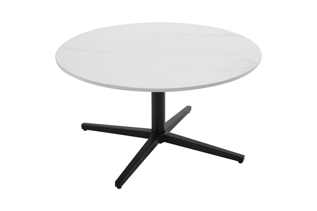 byLIVING Couchtisch CUP / Tischplatte in weiß, Gestell in schwarz / Wohnzimmertisch, Sofatisch, Beistelltisch / Maße: B 70, H 36,5, T 70 cm