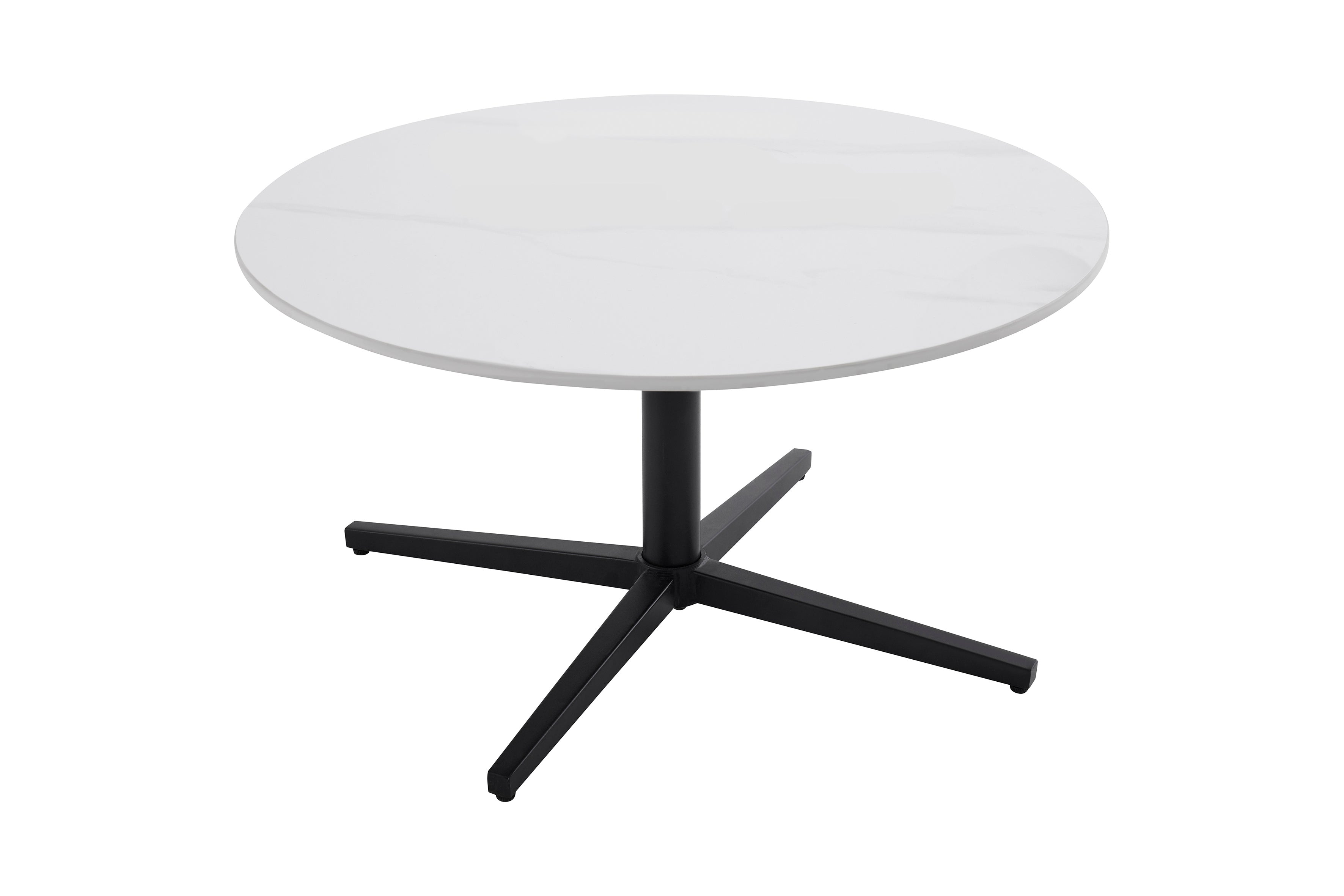 byLIVING Couchtisch CUP / Tischplatte in weiß, Gestell in schwarz / Wohnzimmertisch, Sofatisch, Beistelltisch / Maße: B 70, H 36,5, T 70 cm