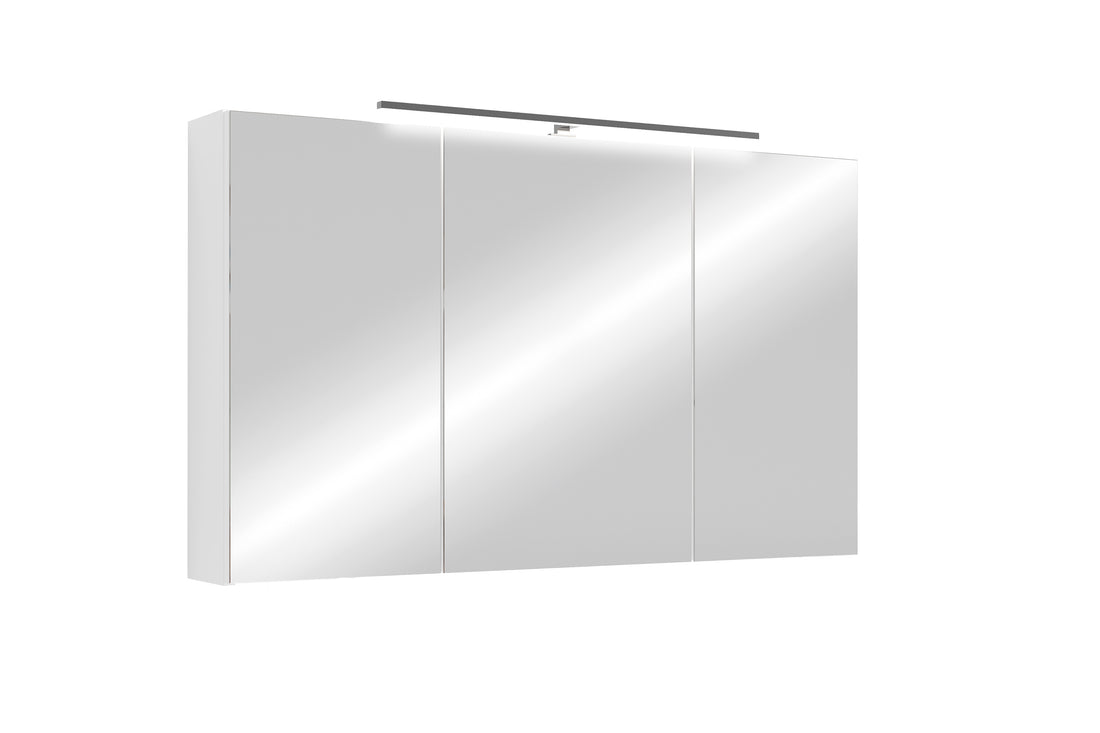 byLIVING Spiegelschrank SPREE / Korpus matt weiß oder anthrazit mit Spiegeltüren / Hängeschrank mit Soft-Close-Funktion / Inklusive LED-Beleuchtung / Badschrank mit Stecker- und Schalterdose / B 100, H 60, T 20 cm