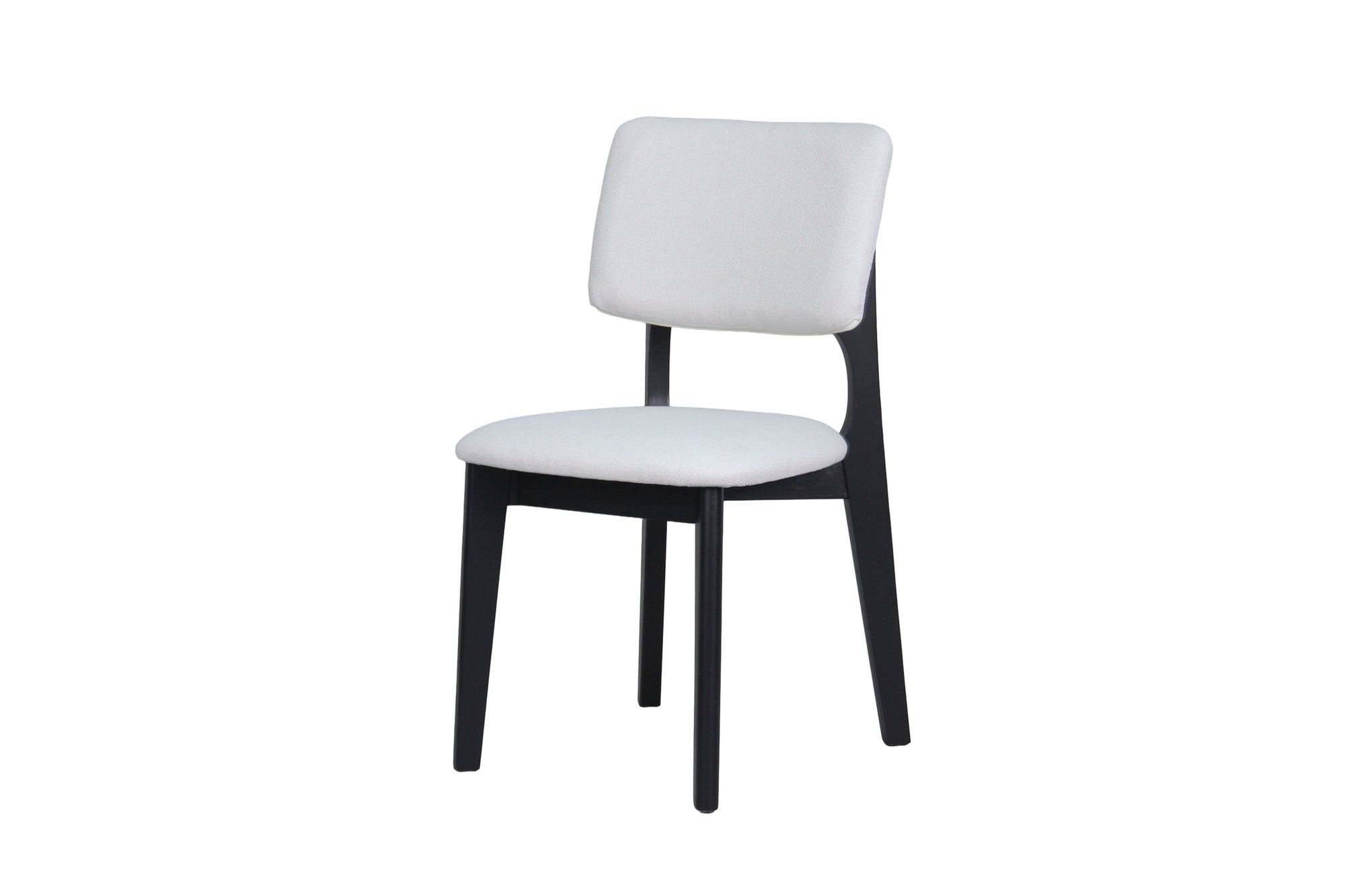 Esszimmerstuhl 2er Set ELSA / Webstoff beige oder grau / Gestell Massivholz schwarz / B 48, H 87, T 54 cm