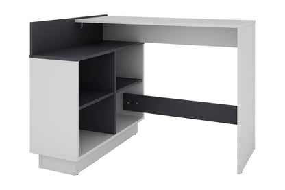 byLIVING Schreibtisch BERNI / Gaming-Tisch in weiß oder Artisan Eiche (Eiche-Optik) mit graphit / Mit viel Stauraum und großer Tischplatte / Computer-Tisch / PC / Arbeits-Tisch / rechts-links montierbar / B 112, H 77,5, T 80 cm