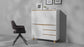 Sekretär VALENTIN / Sekretär matt weiß mit Absetzung in Eiche-Optik / Office-Schrank mit 1 Tür und 3 Schubkästen / Scandi-Style / Grifflos / B 120, H 127, T 38 cm