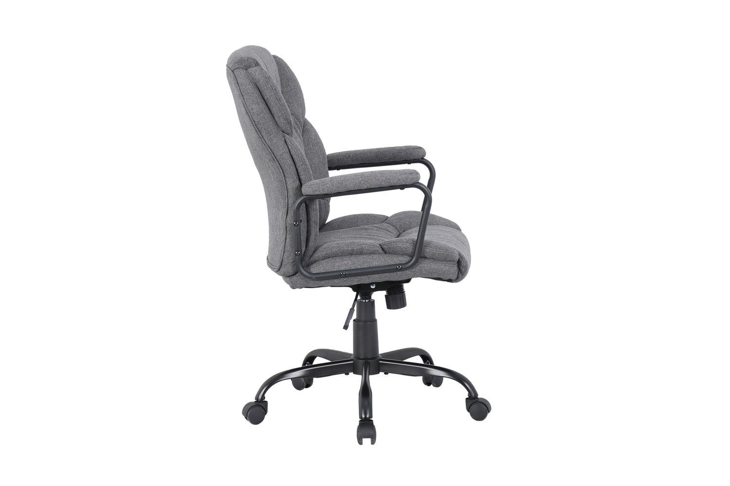 byLIVING Chefsessel STING/ Gaming-Chair/ Metall schwarz pulverbeschichtet/ Webstoff grau/ Armlehnen gepolstert/ Wippmechanik/ Sicherheitsdoppelrollen / B 57, H 99-109, T 67 cm