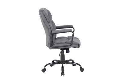 byLIVING Chefsessel STING/ Gaming-Chair/ Metall schwarz pulverbeschichtet/ Webstoff grau/ Armlehnen gepolstert/ Wippmechanik/ Sicherheitsdoppelrollen / B 57, H 99-109, T 67 cm