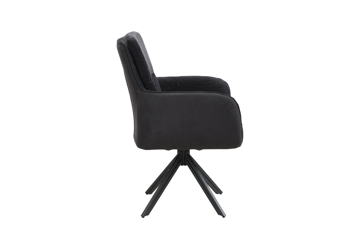 byLIVING Stuhl 2-er Set TINO / Bezug Webstoff-Mikrofaser in schwarz oder hellgrau, Gestell in schwarz / 360° drehbar / Esszimmerstuhl / Küchenstuhl / B 62 x H 94 x T 70 cm