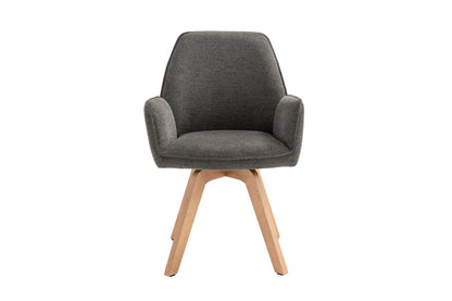 byLIVING Esszimmerstuhl 2er Set TONY / Webstoff hellgrau oder anthrazit / Gestell Buche natur in Eiche-Optik / Sitzschale 360° drehbar / Küchenstuhl / Wohnzimmerstuhl / B 57, H 89, T 61 cm