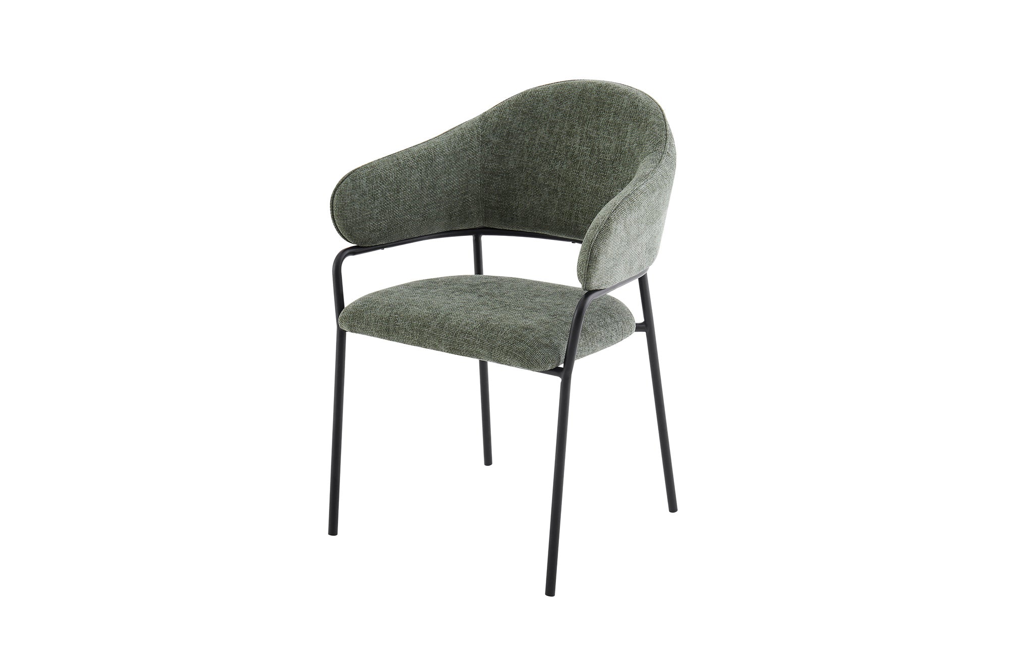 Stuhl 2-er Set CURVE / Webstoffbezug in dunkelgrau, dunkelgrün oder taupe, Gestell in schwarz / Esszimmerstuhl / Küchenstuhl / Maße: B 60 x H 86 x T 58 cm