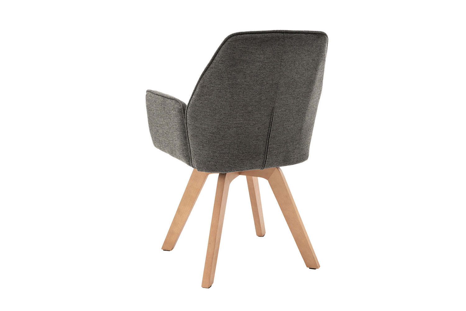 byLIVING Esszimmerstuhl 2er Set TONY / Webstoff hellgrau oder anthrazit / Gestell Buche natur in Eiche-Optik / Sitzschale 360° drehbar / Küchenstuhl / Wohnzimmerstuhl / B 57, H 89, T 61 cm