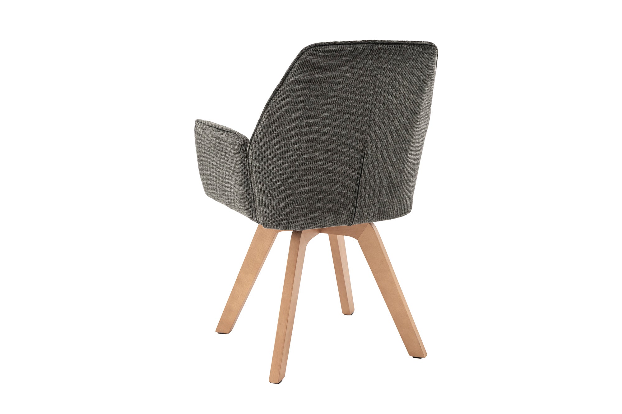 byLIVING Esszimmerstuhl 2er Set TONY / Webstoff hellgrau oder anthrazit / Gestell Buche natur in Eiche-Optik / Sitzschale 360° drehbar / Küchenstuhl / Wohnzimmerstuhl / B 57, H 89, T 61 cm