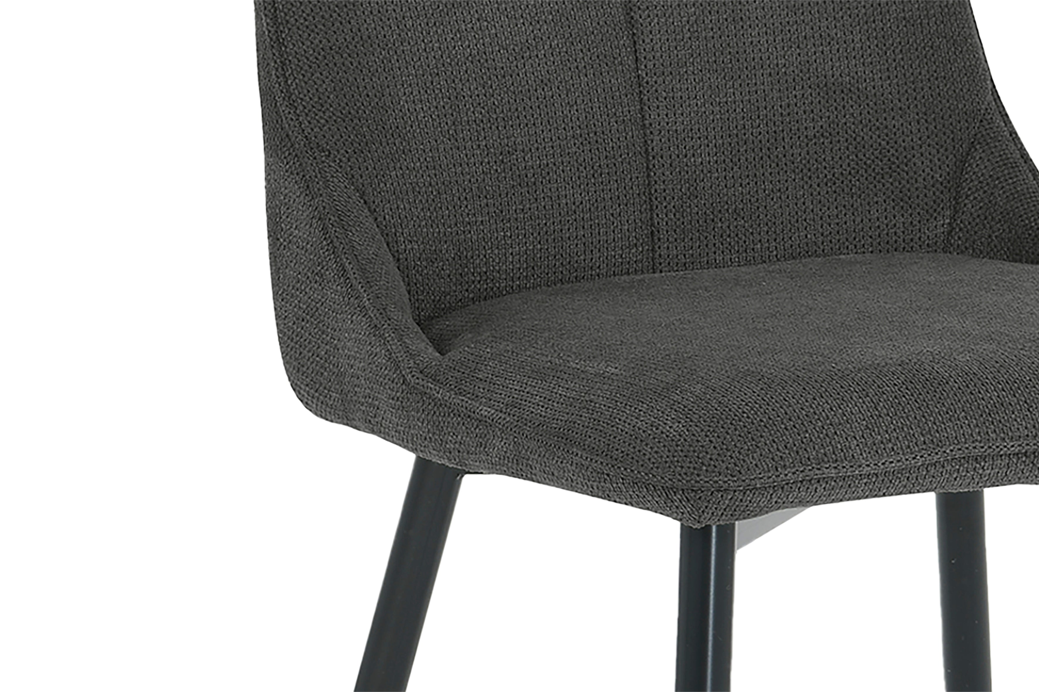 Esszimmerstuhl 2er Set CARLO / Webstoff taupe oder anthrazit / Gestell Metall schwarz / B 59, H 88, T 47 cm