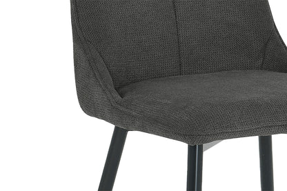 Esszimmerstuhl 2er Set CARLO / Webstoff taupe oder anthrazit / Gestell Metall schwarz / B 59, H 88, T 47 cm