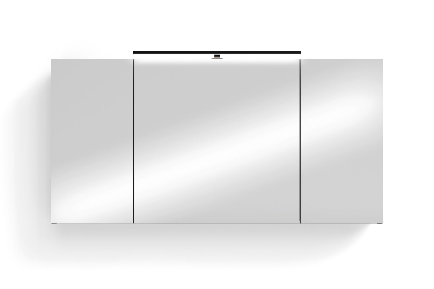 byLIVING Spiegelschrank SPREE / Korpus matt weiß oder anthrazit mit Spiegeltüren / Hängeschrank mit Soft-Close-Funktion / Inklusive LED-Beleuchtung / Badschrank mit Stecker- und Schalterdose / B 120, H 60, T 20 cm