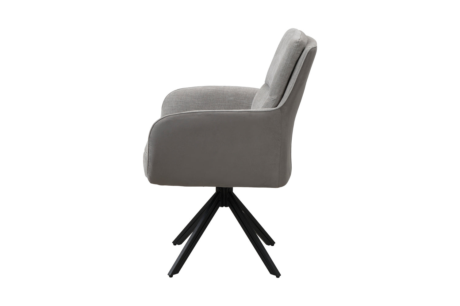 byLIVING Stuhl 2-er Set TINO / Bezug Webstoff-Mikrofaser in schwarz oder hellgrau, Gestell in schwarz / 360° drehbar / Esszimmerstuhl / Küchenstuhl / B 62 x H 94 x T 70 cm