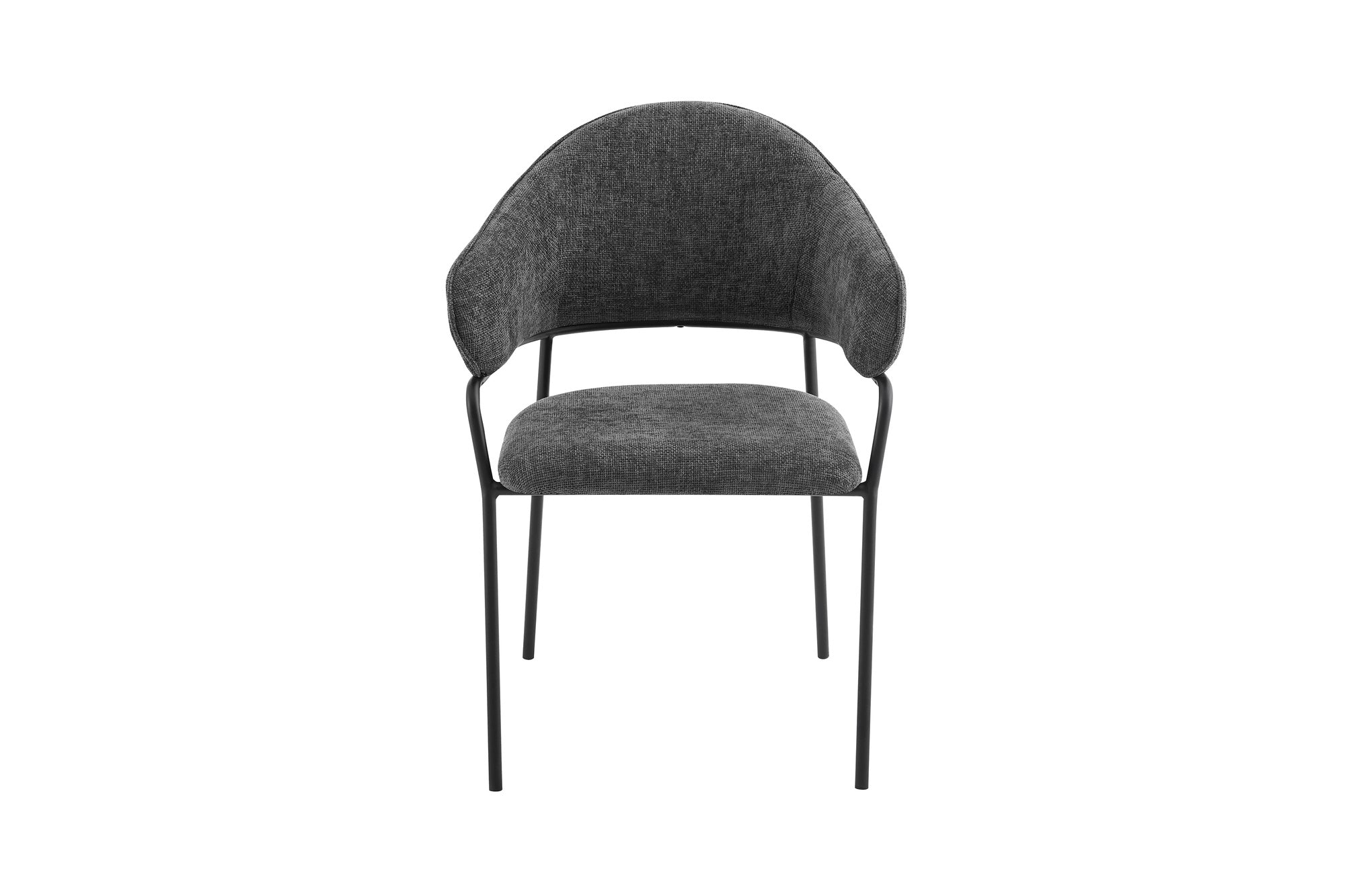 byLIVING Stuhl 2-er Set CURVE / Webstoffbezug in dunkelgrau, dunkelgrün oder taupe, Gestell in schwarz / Esszimmerstuhl / Küchenstuhl / Maße: B 60 x H 86 x T 58 cm