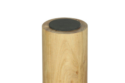 byLIVING Couchtisch ETHAN / Tischplatte und Gestell in schwarz oder naturfarben (Akazie) / Wohnzimmertisch / Beistelltisch / Maße: B 110, H 45, T 55 cm