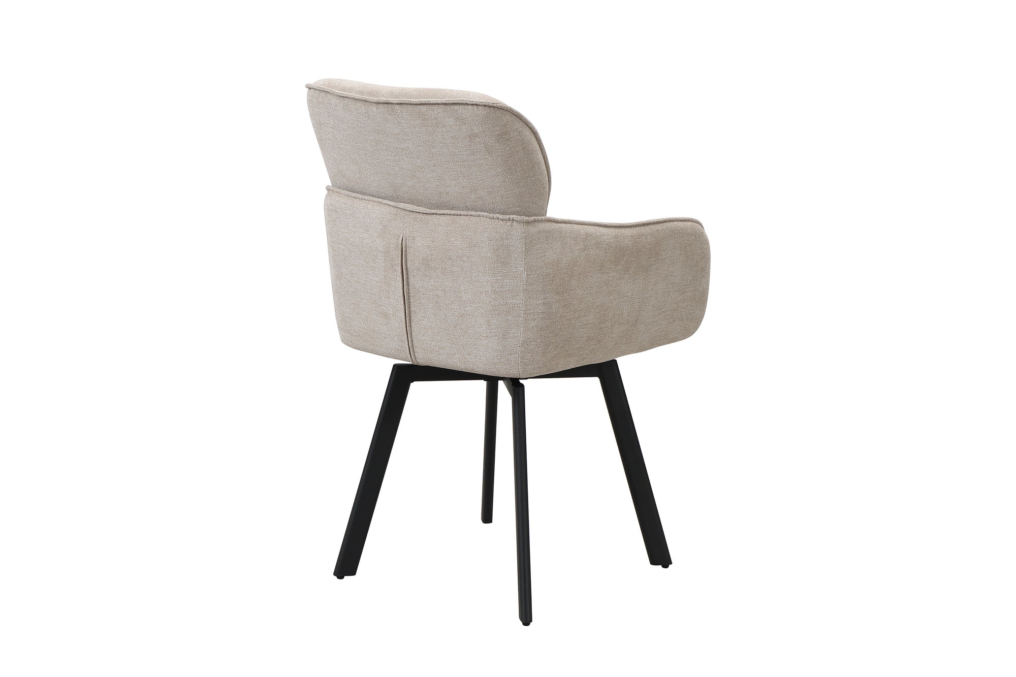 Stuhl 2-er Set RICO / Webstoffbezug in dunkelgrau oder taupe, Gestell in schwarz / 360° drehbar / Esszimmerstuhl / Küchenstuhl / B 61 x H 90 x T 63 cm