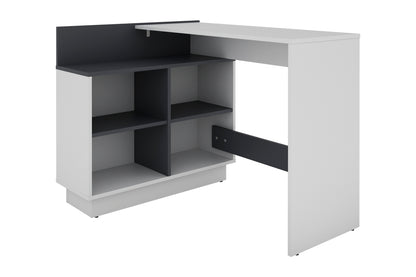 byLIVING Schreibtisch BERNI / Gaming-Tisch in weiß oder Artisan Eiche (Eiche-Optik) mit graphit / Mit viel Stauraum und großer Tischplatte / Computer-Tisch / PC / Arbeits-Tisch / rechts-links montierbar / B 112, H 77,5, T 80 cm