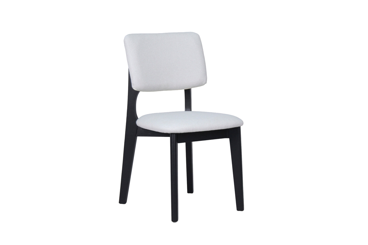 byLIVING Esszimmerstuhl 2er Set ELSA / Webstoff beige oder grau / Gestell Massivholz schwarz / B 48, H 87, T 54 cm