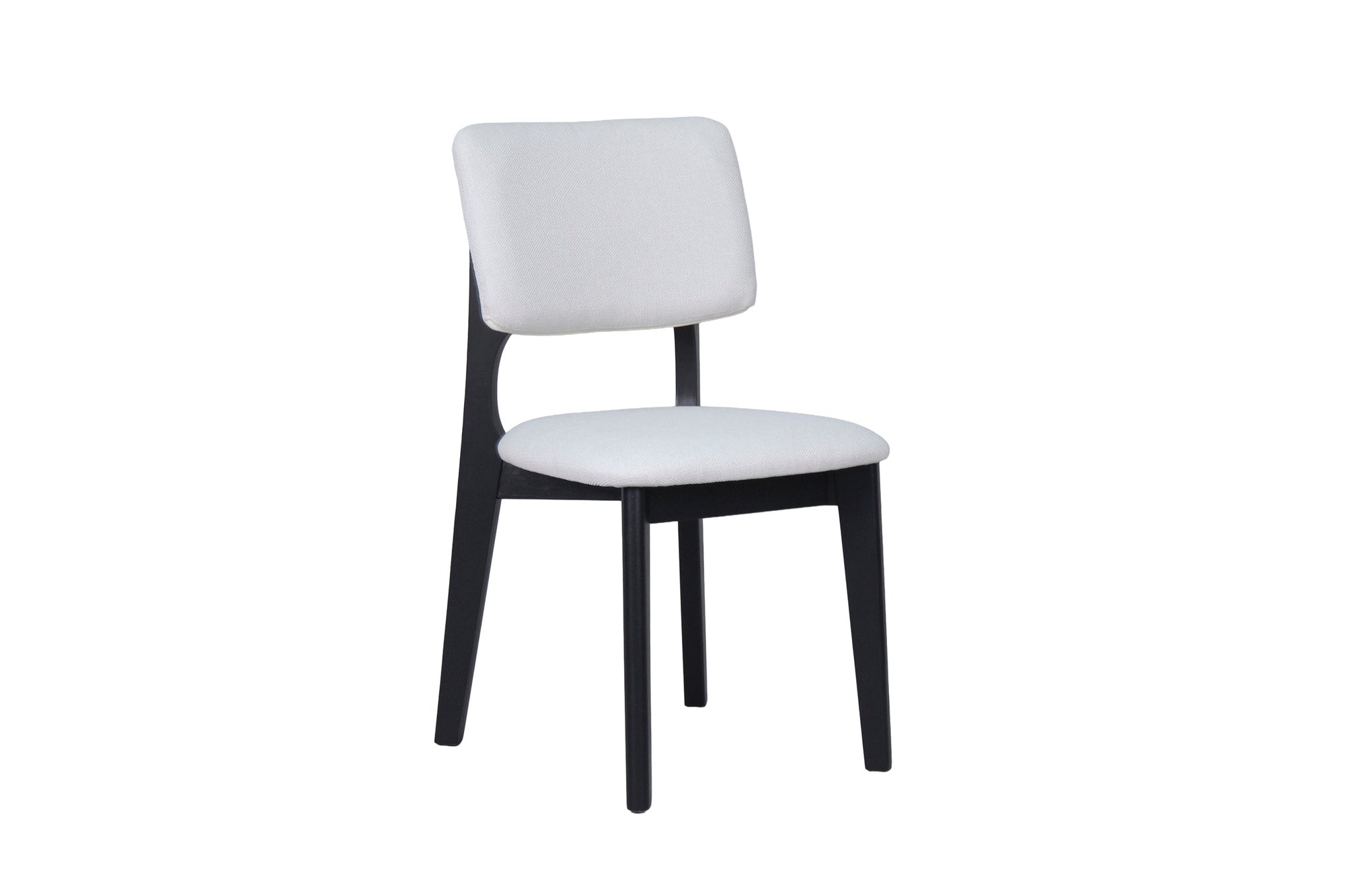 Esszimmerstuhl 2er Set ELSA / Webstoff beige oder grau / Gestell Massivholz schwarz / B 48, H 87, T 54 cm