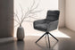 Esszimmerstuhl 2er Set PURA / Grob-Cord dunkelgrau oder off-white / Gestell Metall schwarz matt / Sitzschale 360° drehbar / B 58, H 74, T 60 cm