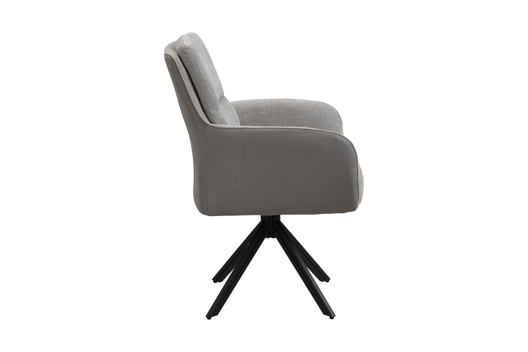 byLIVING Stuhl 2-er Set TINO / Bezug Webstoff-Mikrofaser in schwarz oder hellgrau, Gestell in schwarz / 360° drehbar / Esszimmerstuhl / Küchenstuhl / B 62 x H 94 x T 70 cm