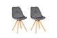 Esszimmerstuhl 2er Set Arik / Samtbezug in grau oder dunkelgrün / Gestell Metall in Eiche-Optik foliert / Esszimmerstuhl / Wohnzimmerstuhl / bis 110 kg / B 48,5, H 85, T 55 cm