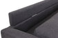 Ecksofa ATLANTA / Webstoff dunkelgrau / Beine natur aus Massivholz / Longchair wahlweise rechts oder links montierbar / 218 x 144, H 78,5 cm